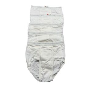 6 VTG Hanes Men's Briefs Size 36 White Underwear Gray Line Waistband USA 1994